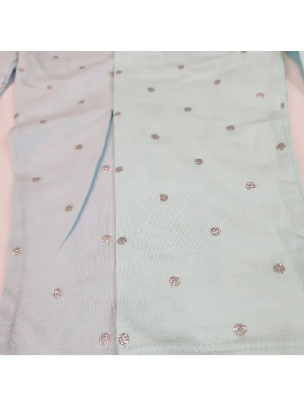 Baby Gap Bundle of 3 leggings size 3 Blue Aqua Silver polka dots New